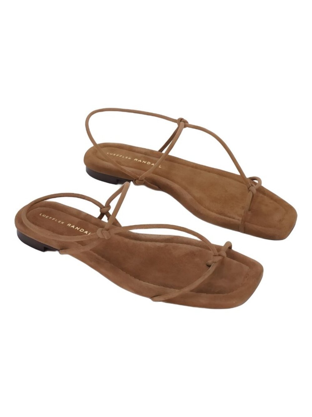 Loeffler Randall Eleanor Slingback Flat Strappy Sandal Cacao Brown Sz 7.5M - Picture 4 of 6